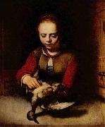 Young Girl Plucking a Duck FABRITIUS, Carel